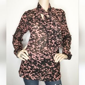 CAbi #3148 9 To 5 Camo Print Blouse